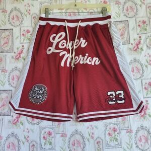 Kobe Bryant Lower Merion HS Basketball Shorts #33 ABCD Camp 1995 Red White S NWT